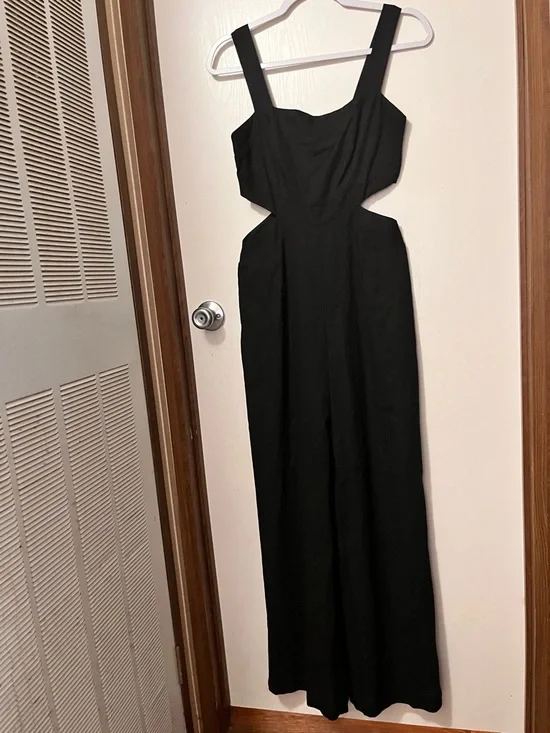 Altar'd State Black Square-Neck Wide-Leg Cutout Jumpsuit - Picture 2 of 11